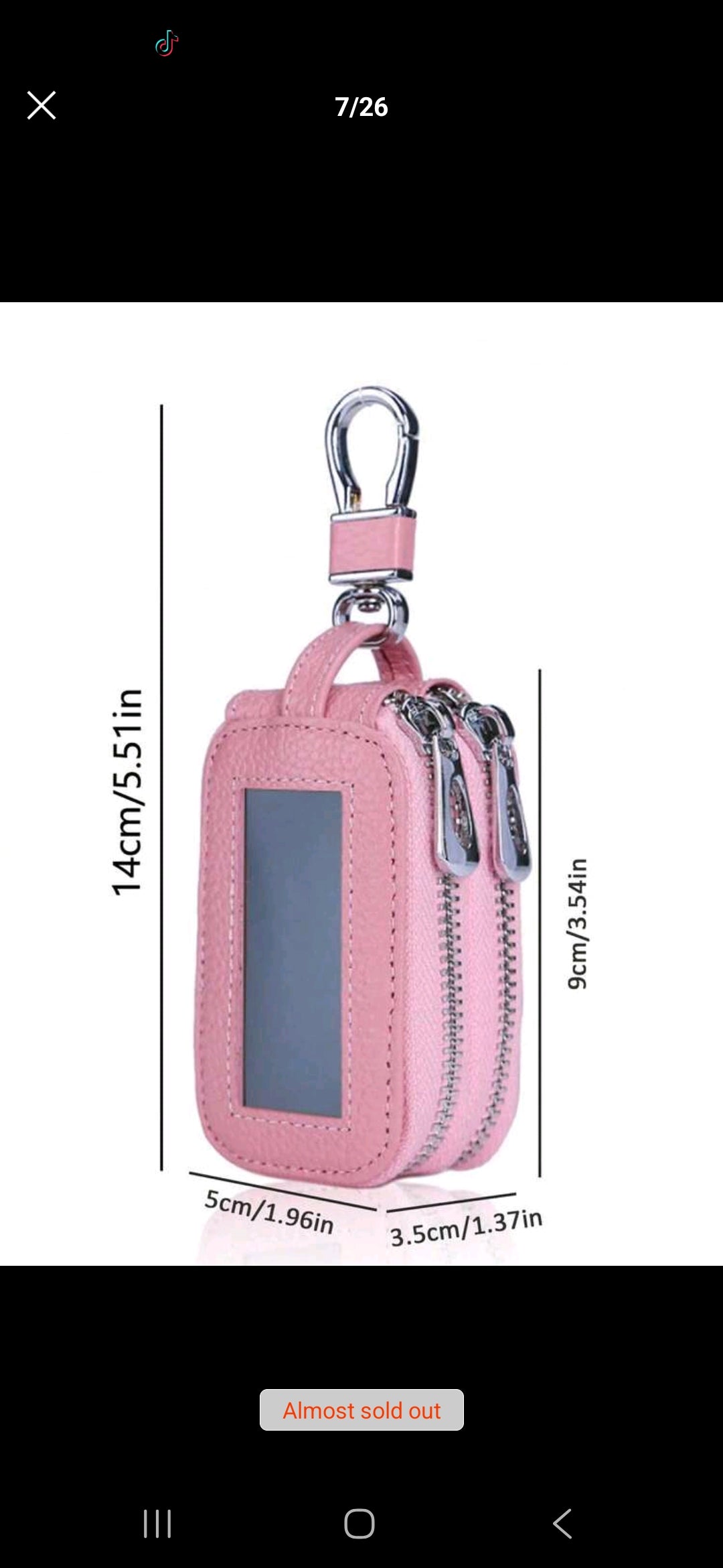 Leather Key Fob Holder with Clip