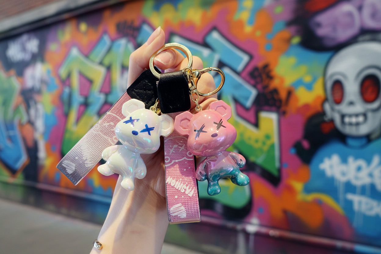 Aesthetic Bear Bag Charm Keychain