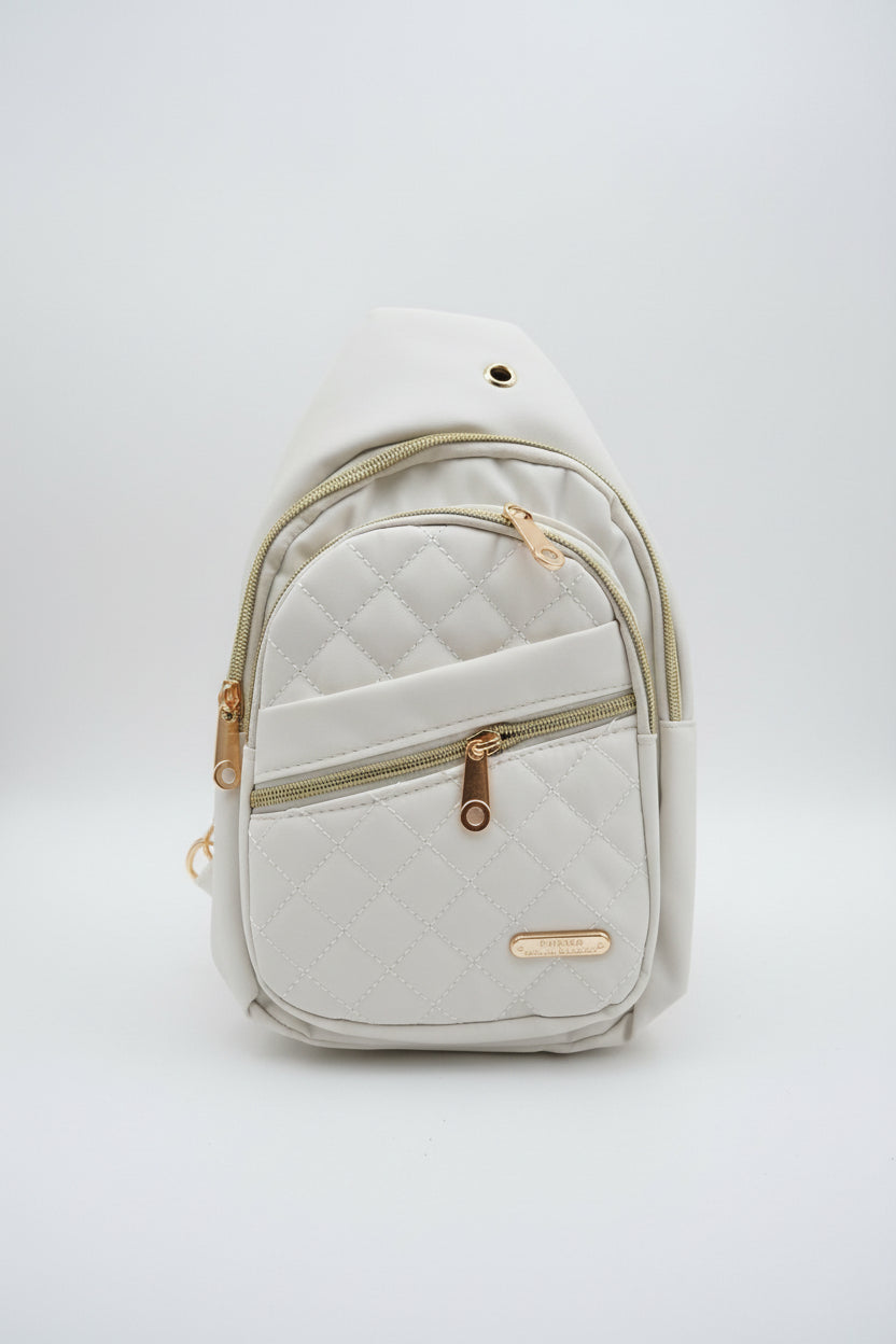 White Quilted Sling Bag